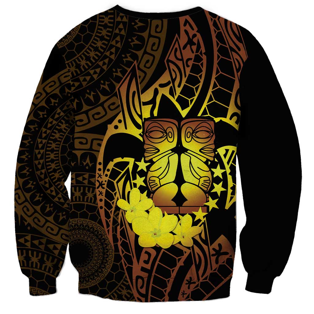 Kia Orana Kuki Airani Sweatshirt Cook Islands Tangaroa God Tatau Gold LT14 - Polynesian Pride