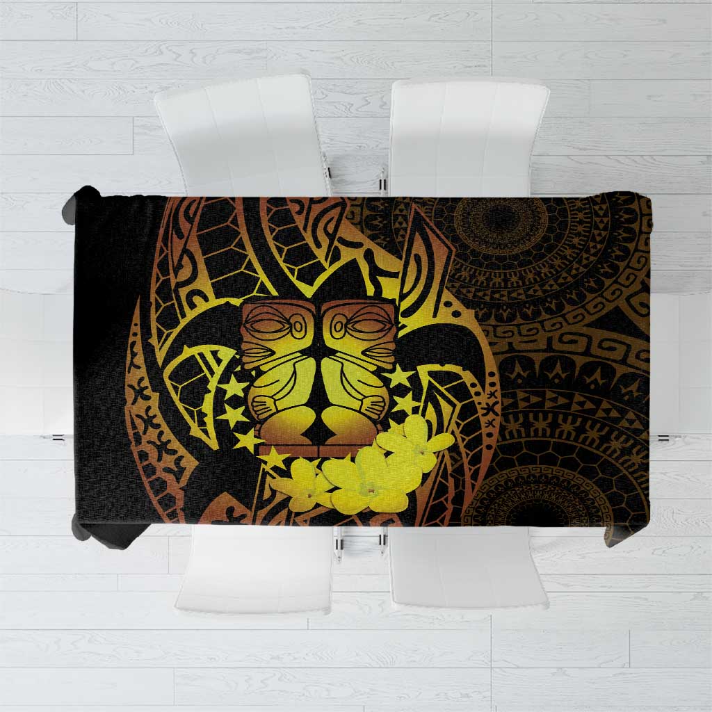 Kia Orana Kuki Airani Tablecloth Cook Islands Tangaroa God Tatau Gold LT14 Gold - Polynesian Pride