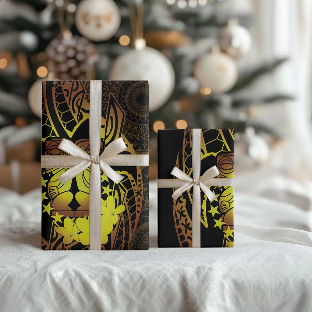 Kia Orana Kuki Airani Wrapping Paper Cook Islands Tangaroa God Tatau Gold - Polynesian Pride