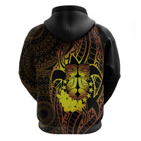 Kia Orana Kuki Airani Zip Hoodie Cook Islands Tangaroa God Tatau Gold