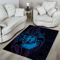Kia Orana Kuki Airani Area Rug Cook Islands Tangaroa God Tatau Purple