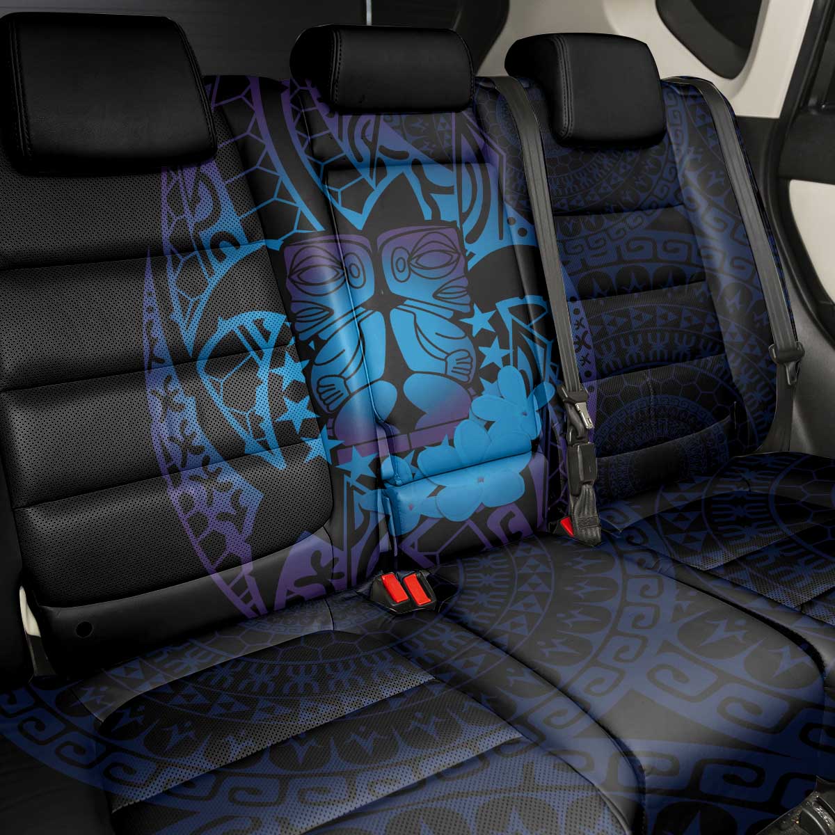 Kia Orana Kuki Airani Back Car Seat Cover Cook Islands Tangaroa God Tatau Purple