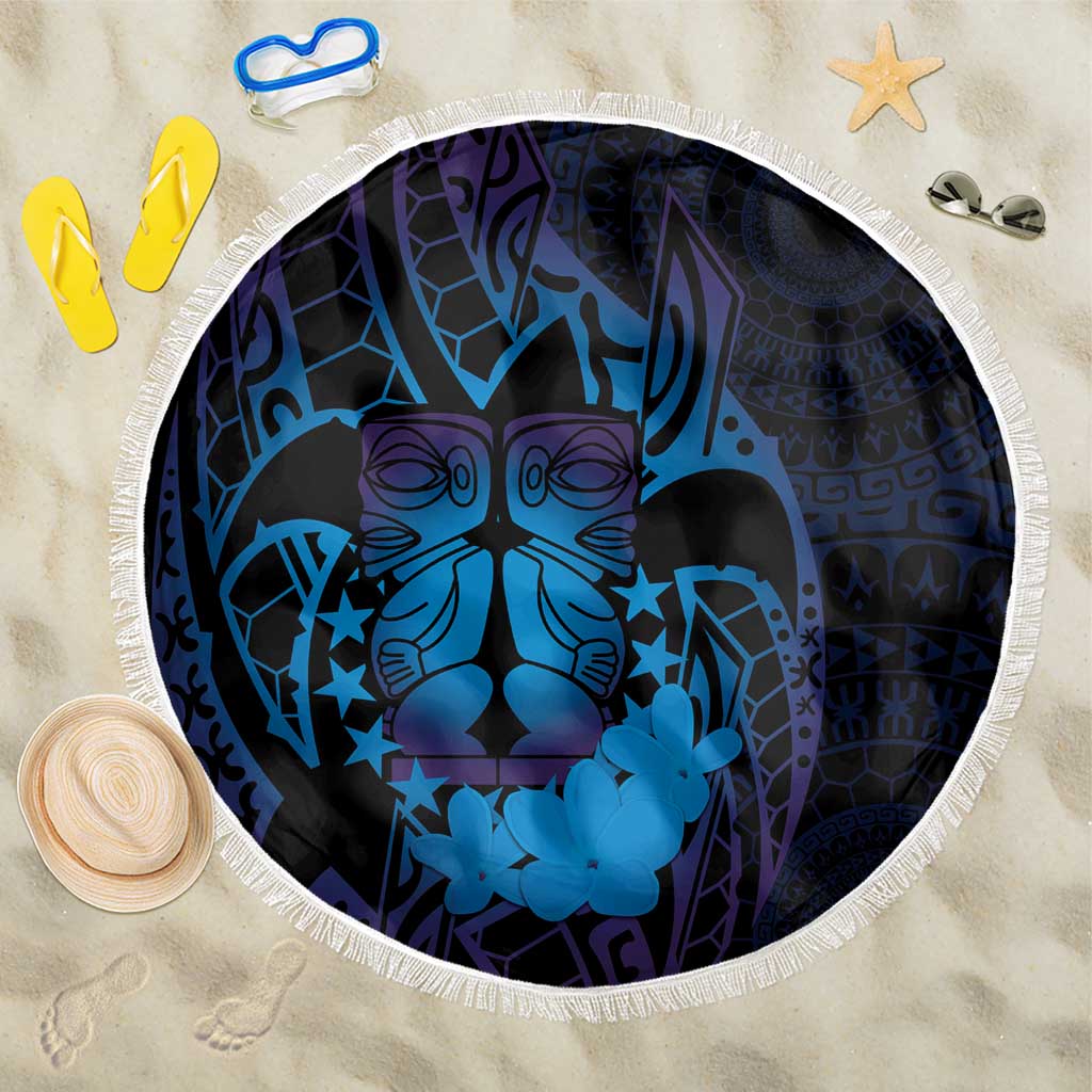 Kia Orana Kuki Airani Beach Blanket Cook Islands Tangaroa God Tatau Purple LT14 One Size 150cm Purple - Polynesian Pride