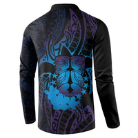 Kia Orana Kuki Airani Button Sweatshirt Cook Islands Tangaroa God Tatau Purple LT14 - Polynesian Pride