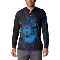 Kia Orana Kuki Airani Button Sweatshirt Cook Islands Tangaroa God Tatau Purple LT14 - Polynesian Pride