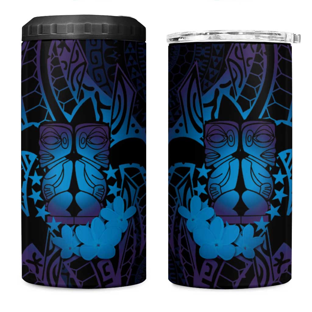 Kia Orana Kuki Airani 4 in 1 Can Cooler Tumbler Cook Islands Tangaroa God Tatau Purple LT14 One Size: 16 oz Purple - Polynesian Pride