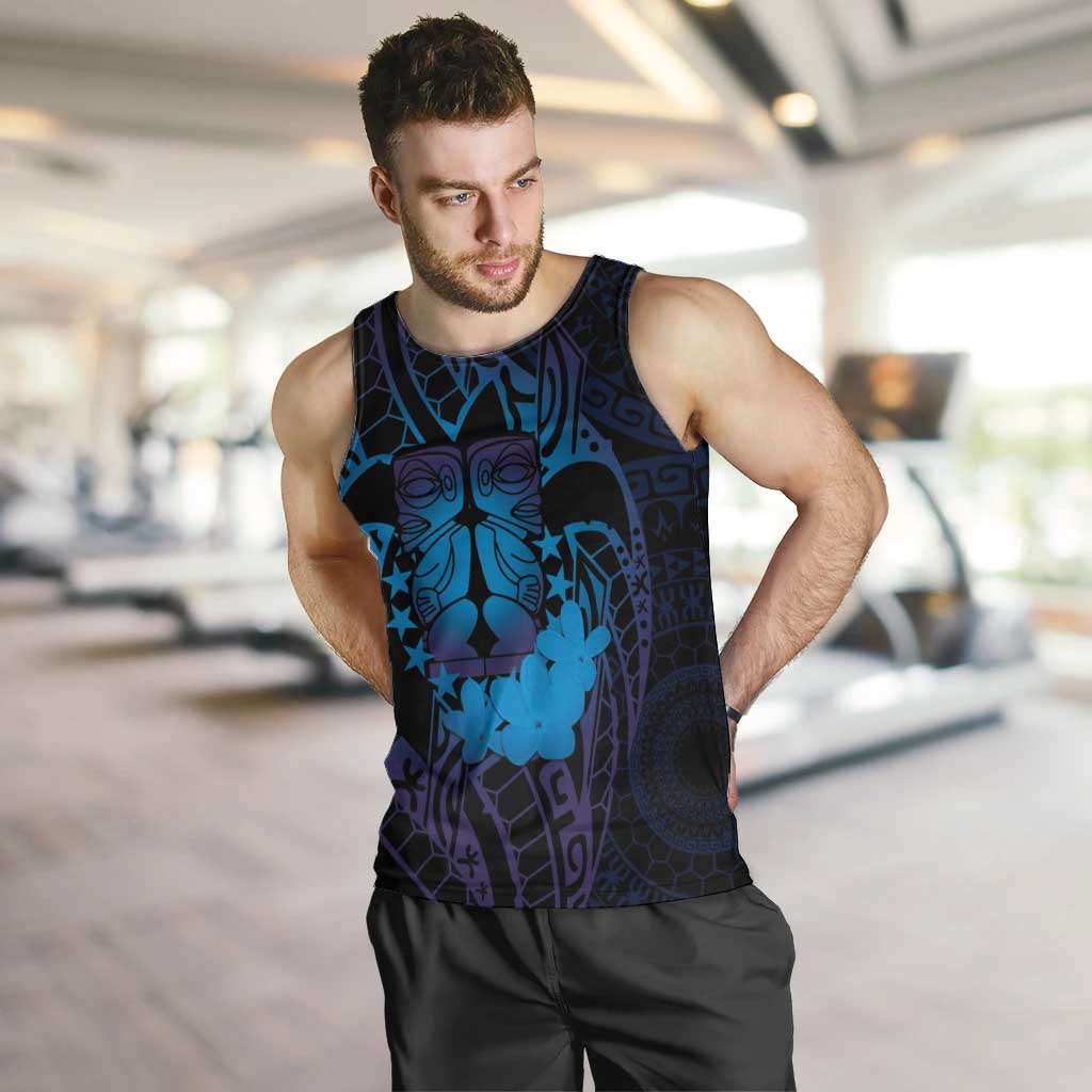 Kia Orana Kuki Airani Men Tank Top Cook Islands Tangaroa God Tatau Purple LT14 Purple - Polynesian Pride