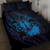 Kia Orana Kuki Airani Quilt Bed Set Cook Islands Tangaroa God Tatau Purple