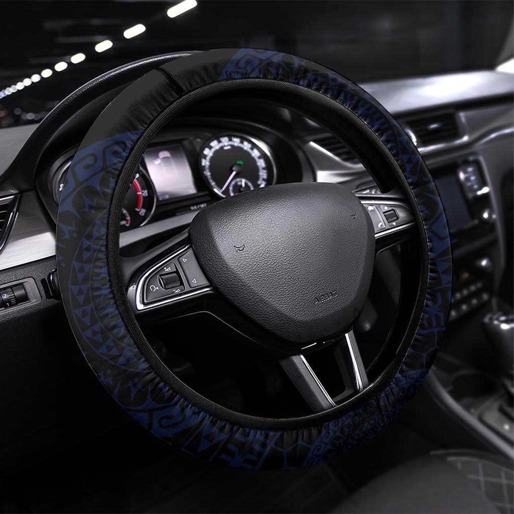 Kia Orana Kuki Airani Steering Wheel Cover Cook Islands Tangaroa God Tatau Purple LT14 Universal Fit Purple - Polynesian Pride