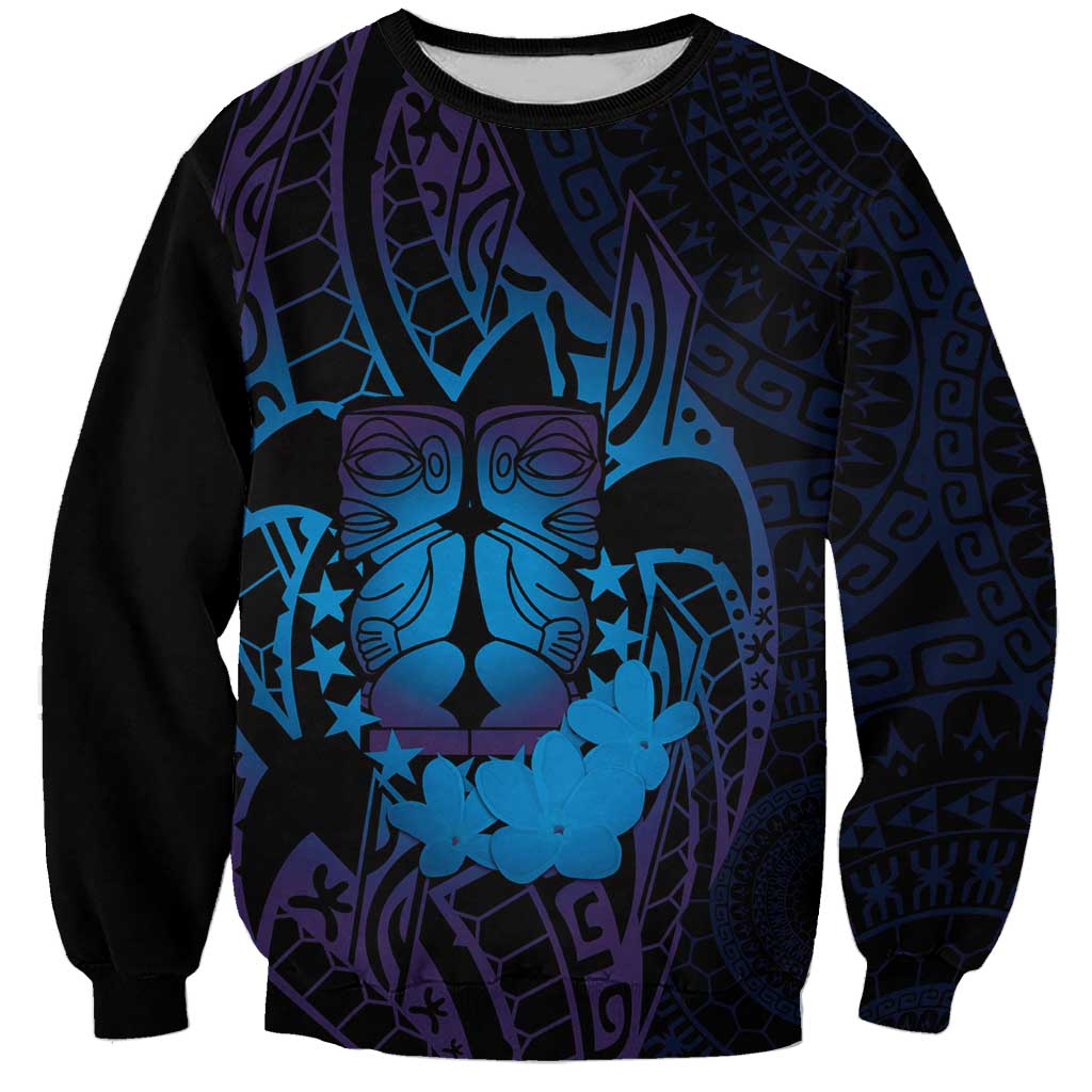 Kia Orana Kuki Airani Sweatshirt Cook Islands Tangaroa God Tatau Purple LT14 Unisex Purple - Polynesian Pride