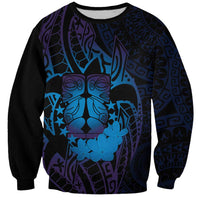 Kia Orana Kuki Airani Sweatshirt Cook Islands Tangaroa God Tatau Purple LT14 Unisex Purple - Polynesian Pride