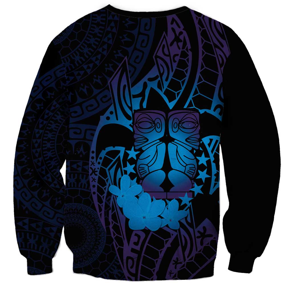 Kia Orana Kuki Airani Sweatshirt Cook Islands Tangaroa God Tatau Purple LT14 - Polynesian Pride