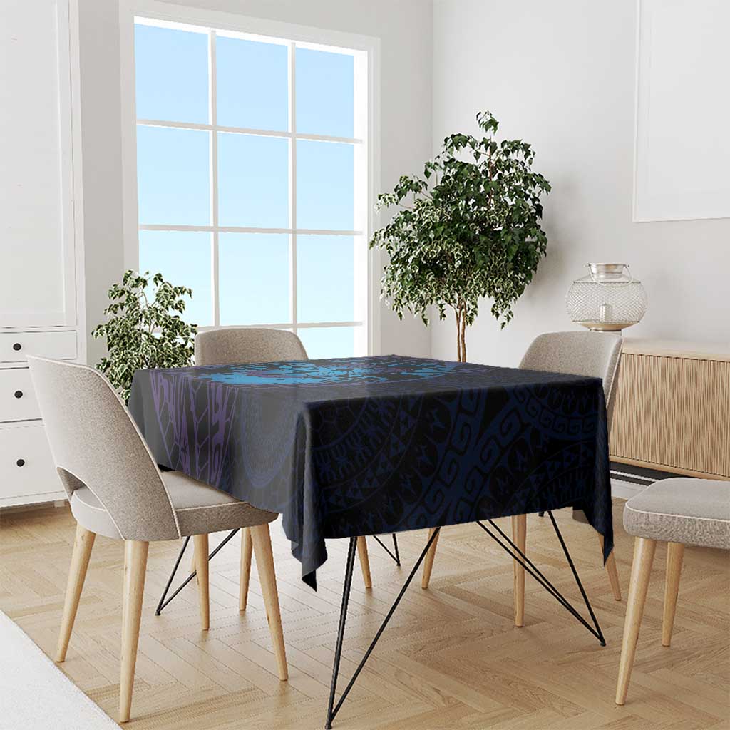 Kia Orana Kuki Airani Tablecloth Cook Islands Tangaroa God Tatau Purple LT14 - Polynesian Pride