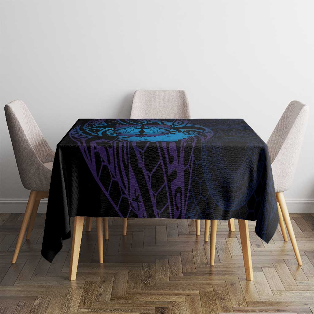 Kia Orana Kuki Airani Tablecloth Cook Islands Tangaroa God Tatau Purple LT14 - Polynesian Pride