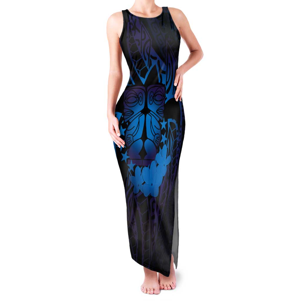 Kia Orana Kuki Airani Tank Maxi Dress Cook Islands Tangaroa God Tatau Purple