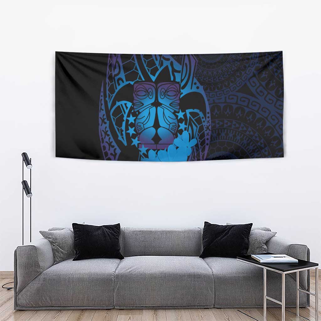 Kia Orana Kuki Airani Tapestry Cook Islands Tangaroa God Tatau Purple