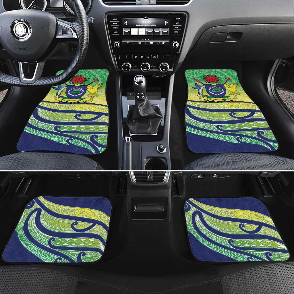 Te Maeva Nui Cook Islands Car Mats 60th Independence Anniversary Proud LT14 Set 4pcs Green - Polynesian Pride