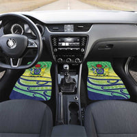 Te Maeva Nui Cook Islands Car Mats 60th Independence Anniversary Proud LT14 Set 2pcs - Front Green - Polynesian Pride