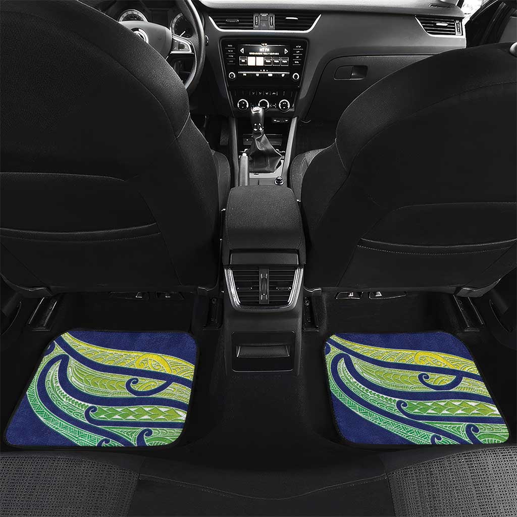 Te Maeva Nui Cook Islands Car Mats 60th Independence Anniversary Proud LT14 Set 2pcs - Back Green - Polynesian Pride