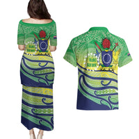 Te Maeva Nui Cook Islands Couples Matching Puletasi and Hawaiian Shirt 60th Independence Anniversary Proud LT14 - Polynesian Pride