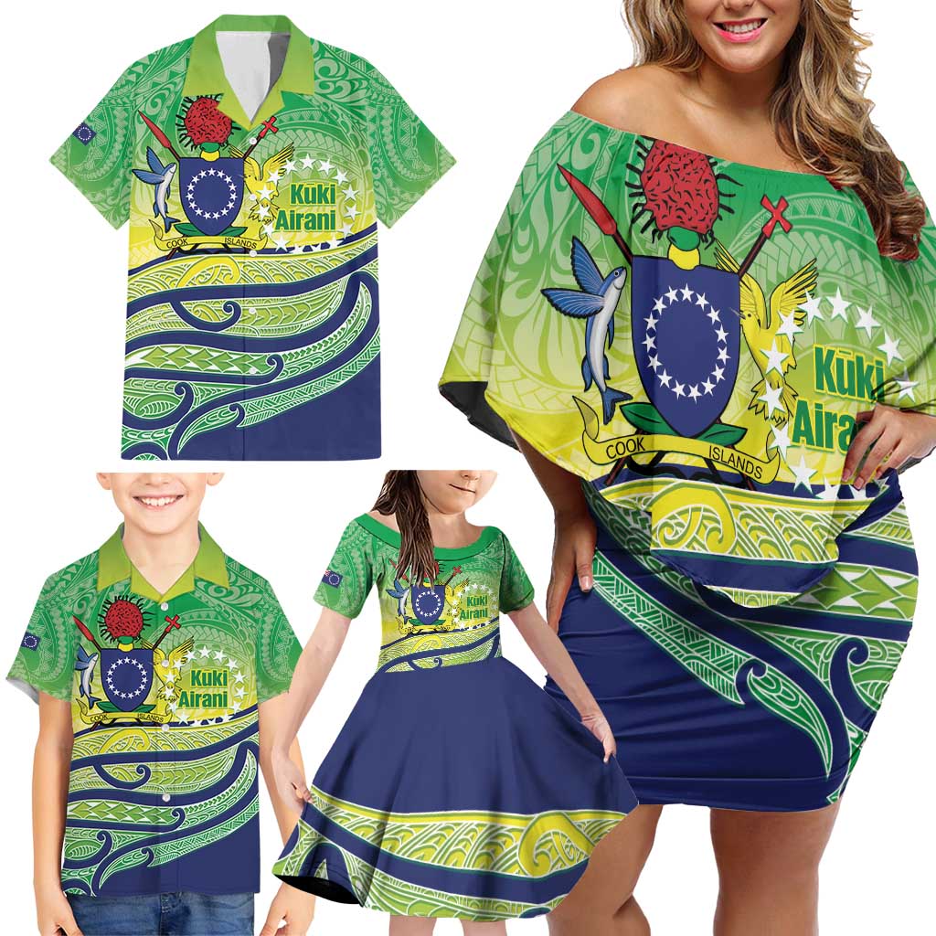 Te Maeva Nui Cook Islands Family Matching Off Shoulder Short Dress and Hawaiian Shirt 60th Independence Anniversary Proud LT14 - Polynesian Pride