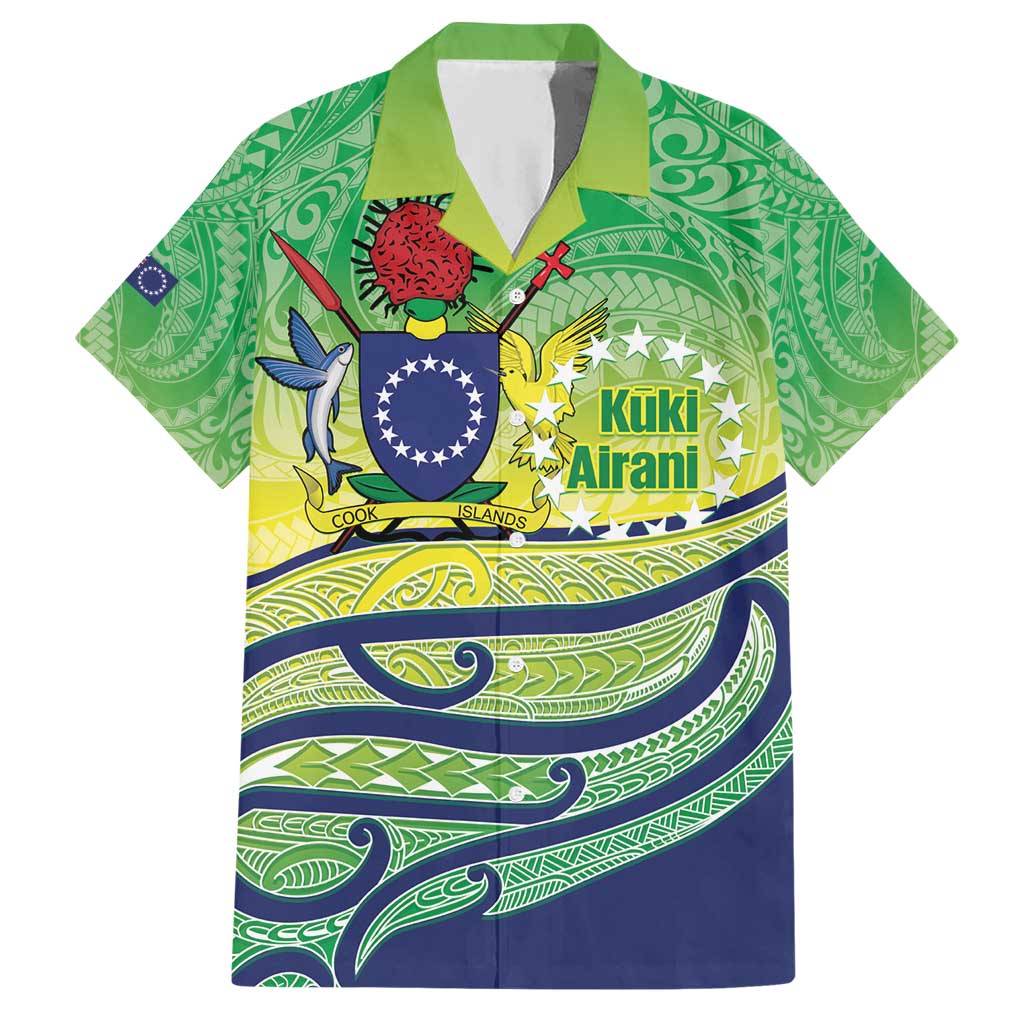 Te Maeva Nui Cook Islands Hawaiian Shirt 60th Independence Anniversary Proud LT14 Green - Polynesian Pride