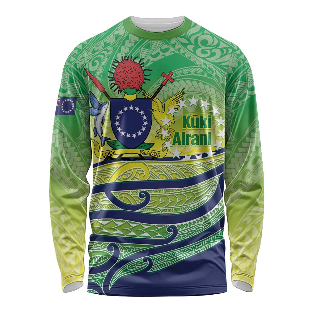 Te Maeva Nui Cook Islands Long Sleeve Shirt 60th Independence Anniversary Proud LT14 Unisex Green - Polynesian Pride