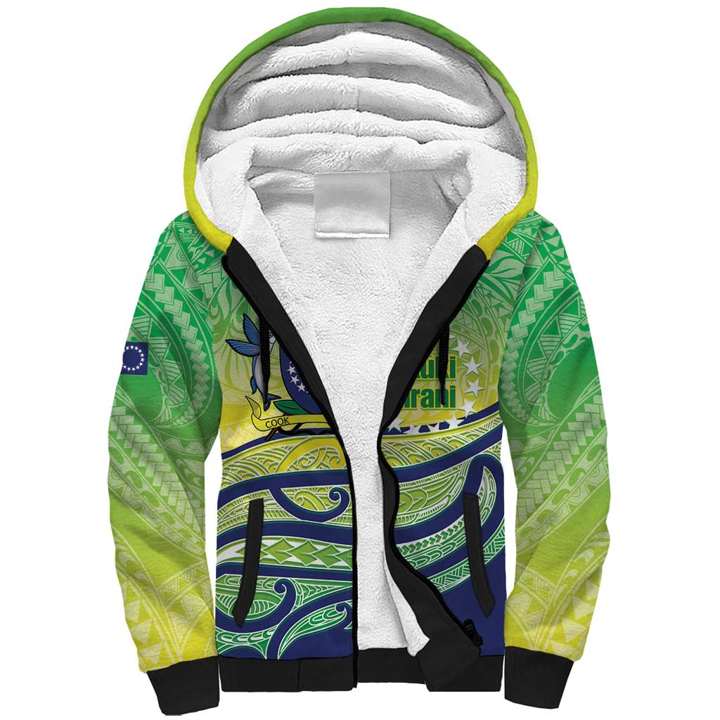 Te Maeva Nui Cook Islands Sherpa Hoodie 60th Independence Anniversary Proud LT14 Unisex Green - Polynesian Pride