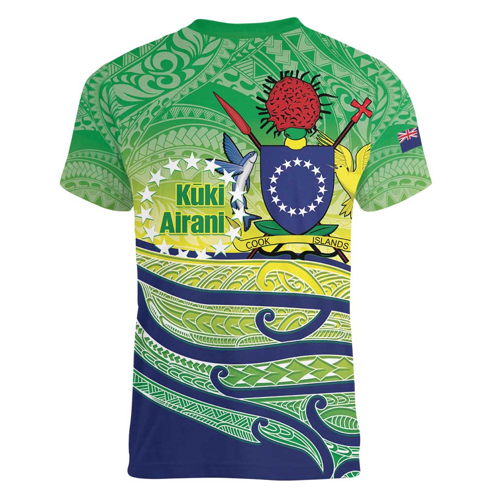 Te Maeva Nui Cook Islands Women V-Neck T-Shirt 60th Independence Anniversary Proud