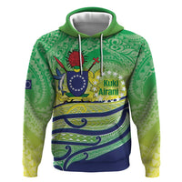 Te Maeva Nui Cook Islands Zip Hoodie 60th Independence Anniversary Proud LT14 Pullover Hoodie Green - Polynesian Pride