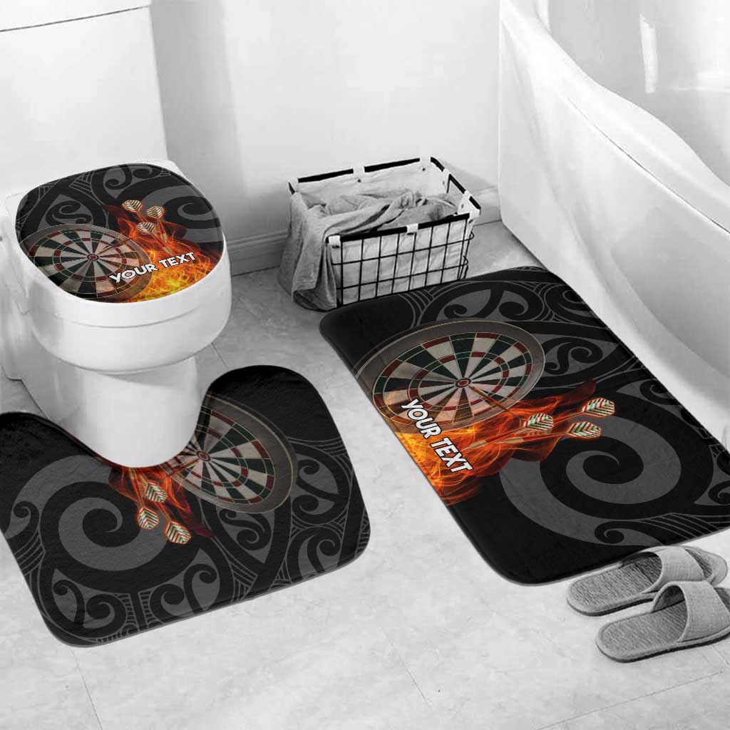 Personalised Aotearoa Darts Bathroom Set Maori Koru Flaming Dartboard - Polynesian Pride