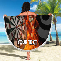 Personalised Aotearoa Darts Beach Blanket Maori Koru Flaming Dartboard LT14 - Polynesian Pride