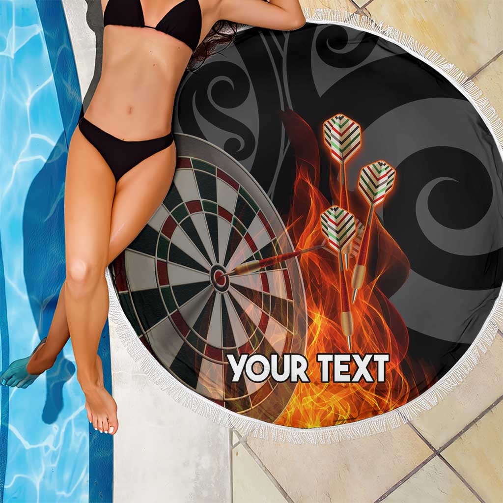 Personalised Aotearoa Darts Beach Blanket Maori Koru Flaming Dartboard LT14 - Polynesian Pride