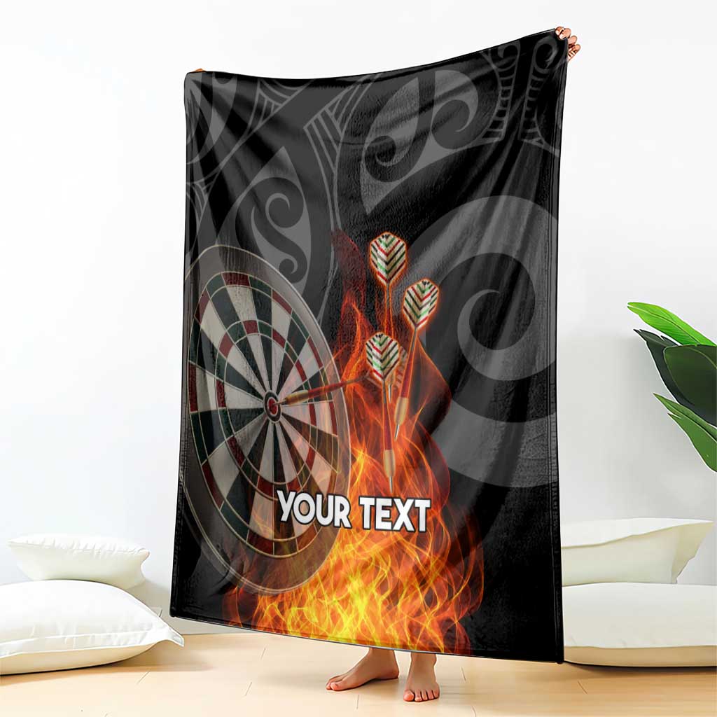 Personalised Aotearoa Darts Blanket Maori Koru Flaming Dartboard