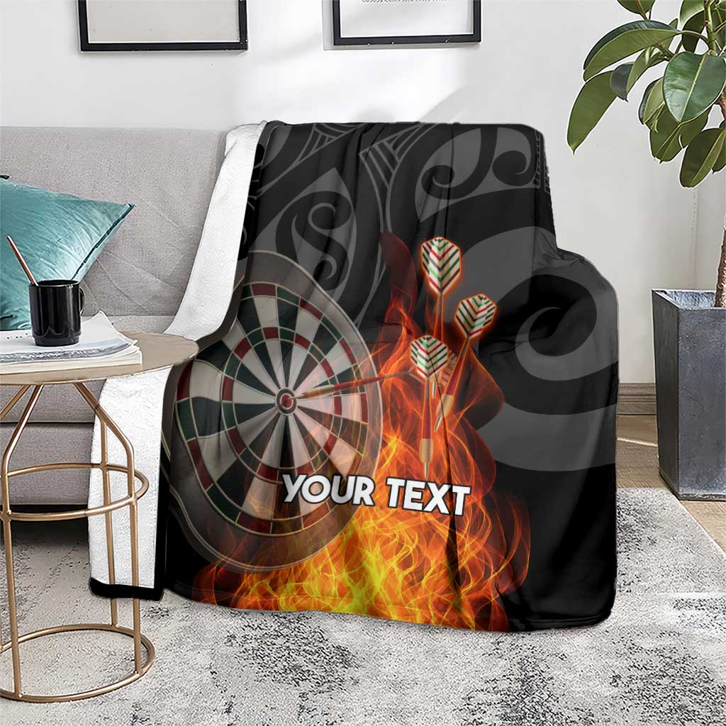 Personalised Aotearoa Darts Blanket Maori Koru Flaming Dartboard