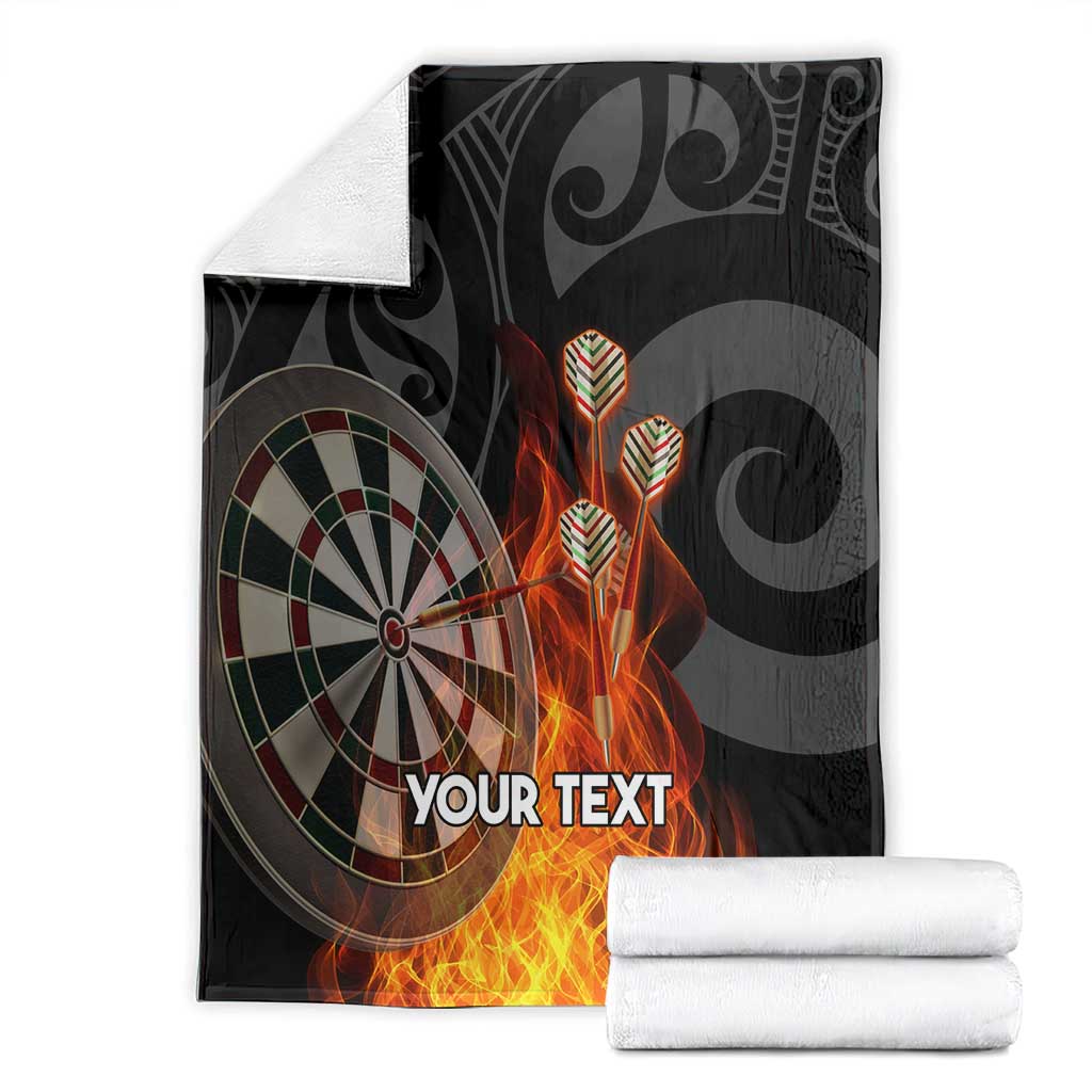 Personalised Aotearoa Darts Blanket Maori Koru Flaming Dartboard