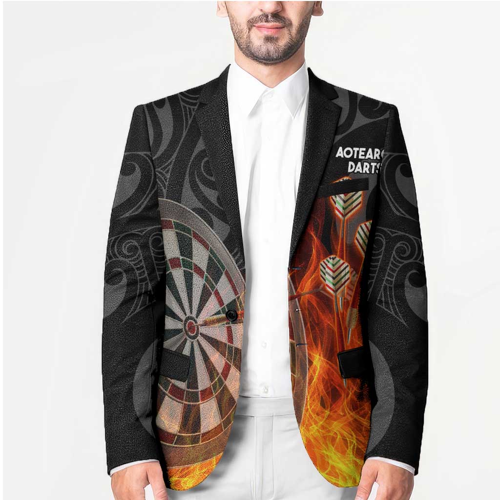 Personalised Aotearoa Darts Blazer Maori Koru Flaming Dartboard - Polynesian Pride