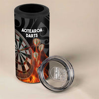 Personalised Aotearoa Darts 4 in 1 Can Cooler Tumbler Maori Koru Flaming Dartboard LT14 - Polynesian Pride
