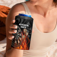 Personalised Aotearoa Darts 4 in 1 Can Cooler Tumbler Maori Koru Flaming Dartboard LT14 - Polynesian Pride