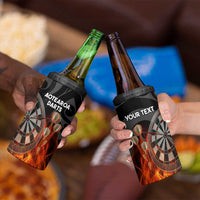 Personalised Aotearoa Darts 4 in 1 Can Cooler Tumbler Maori Koru Flaming Dartboard LT14 - Polynesian Pride