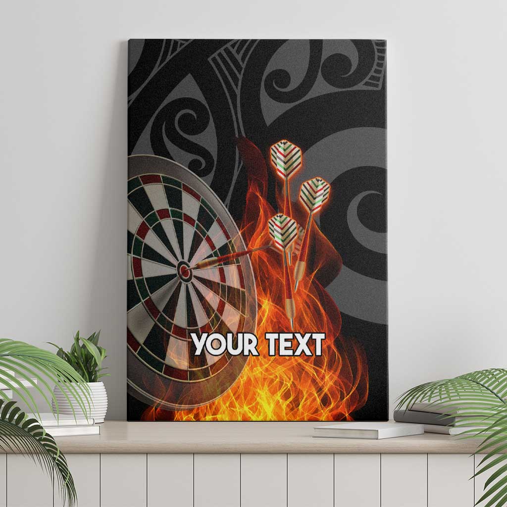 Personalised Aotearoa Darts Canvas Wall Art Maori Koru Flaming Dartboard LT14 - Polynesian Pride