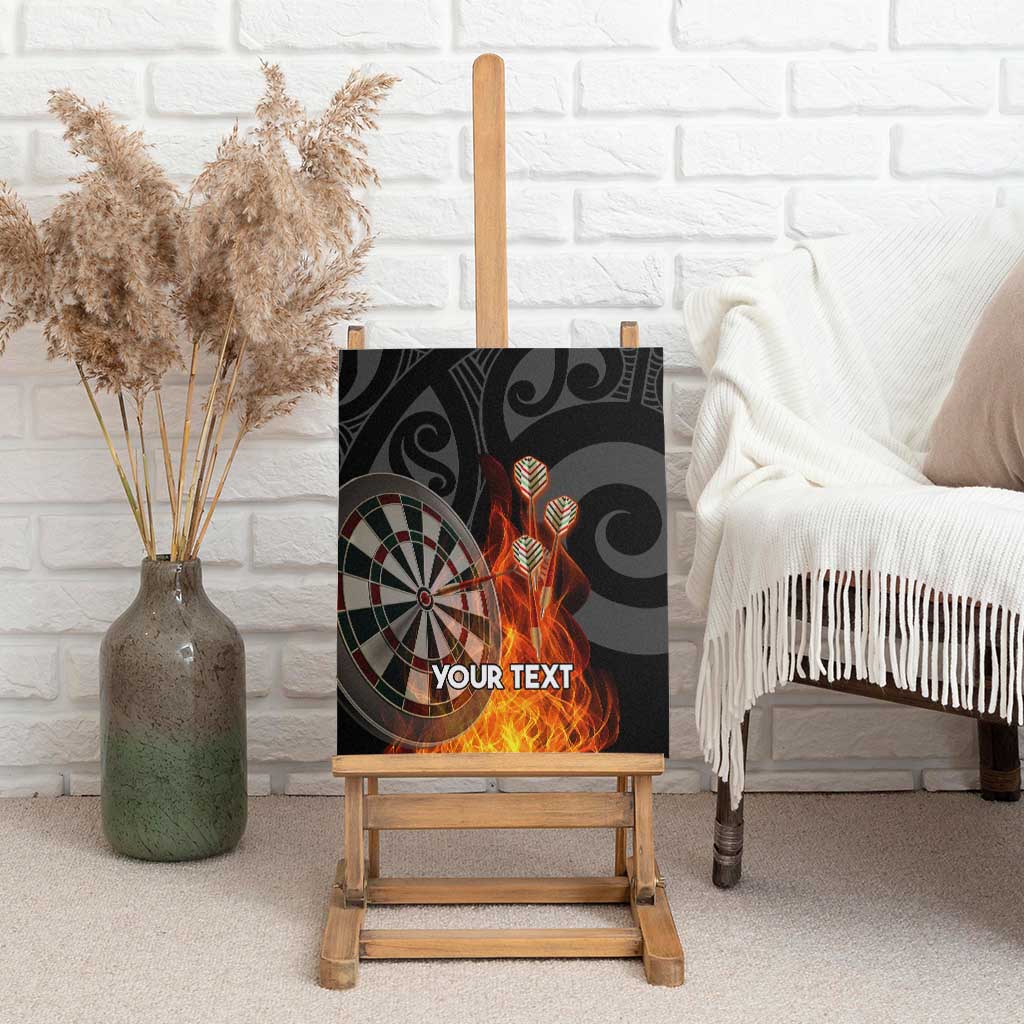 Personalised Aotearoa Darts Canvas Wall Art Maori Koru Flaming Dartboard LT14 - Polynesian Pride