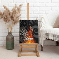 Personalised Aotearoa Darts Canvas Wall Art Maori Koru Flaming Dartboard LT14 - Polynesian Pride