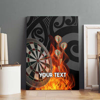 Personalised Aotearoa Darts Canvas Wall Art Maori Koru Flaming Dartboard LT14 - Polynesian Pride