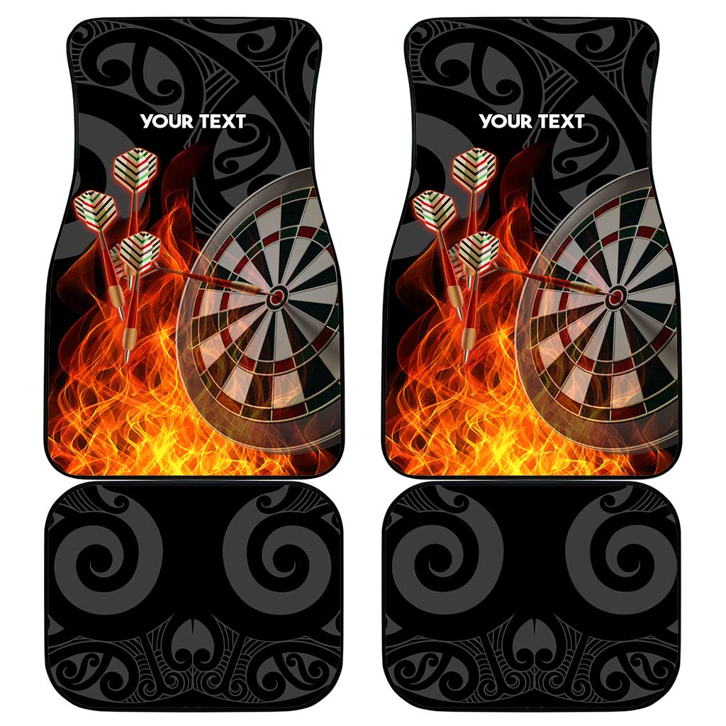 Personalised Aotearoa Darts Car Mats Maori Koru Flaming Dartboard LT14 - Polynesian Pride
