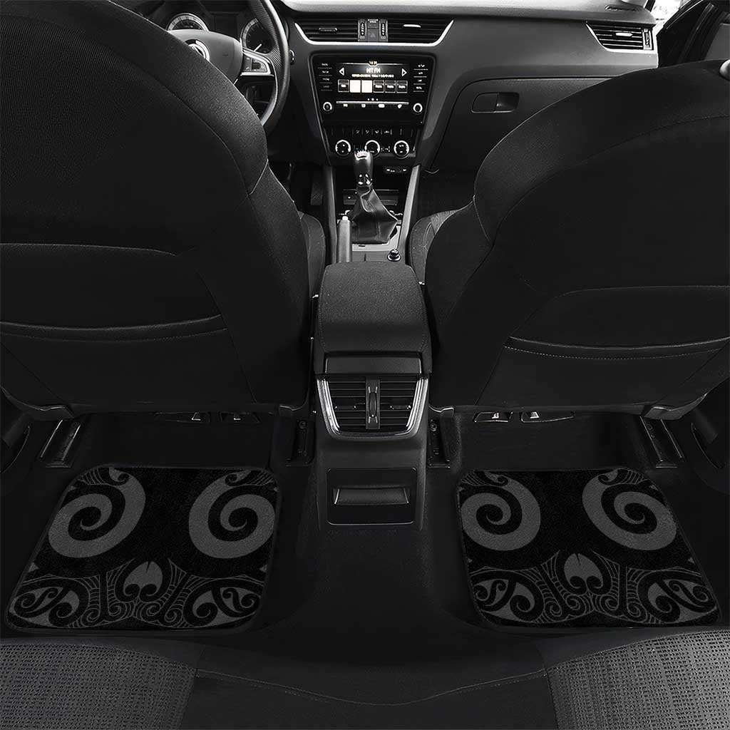 Personalised Aotearoa Darts Car Mats Maori Koru Flaming Dartboard LT14 Set 2pcs - Back Black - Polynesian Pride
