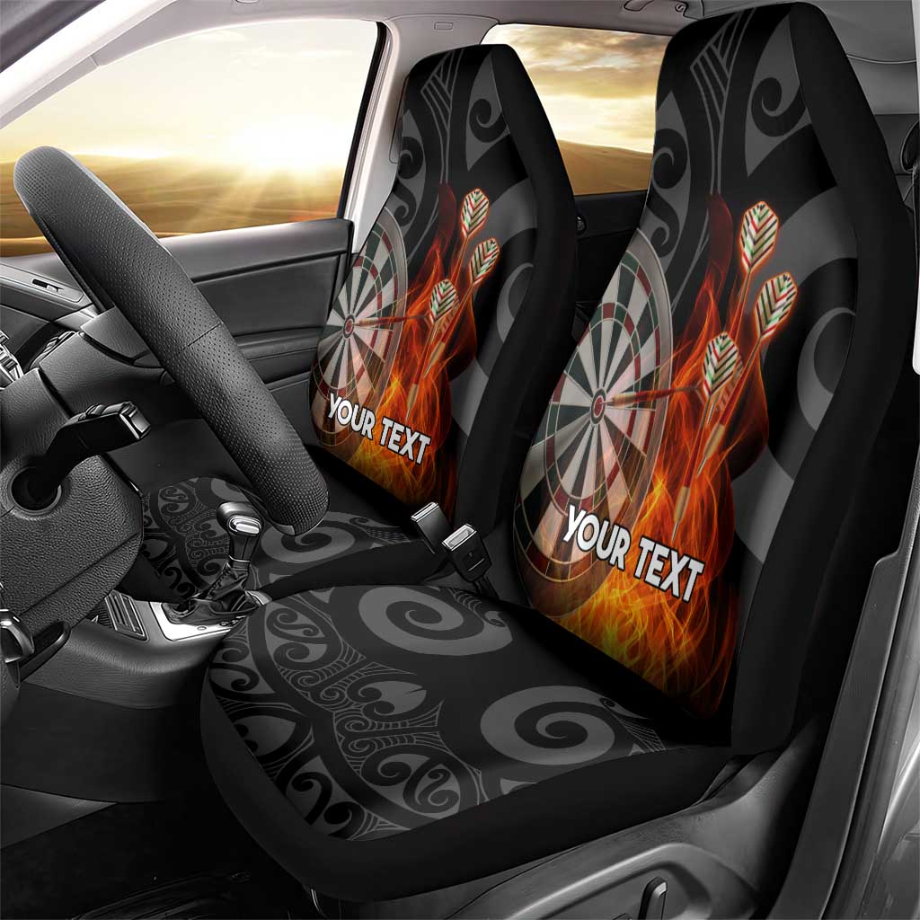 Personalised Aotearoa Darts Car Seat Cover Maori Koru Flaming Dartboard