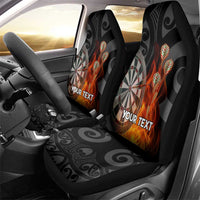 Personalised Aotearoa Darts Car Seat Cover Maori Koru Flaming Dartboard