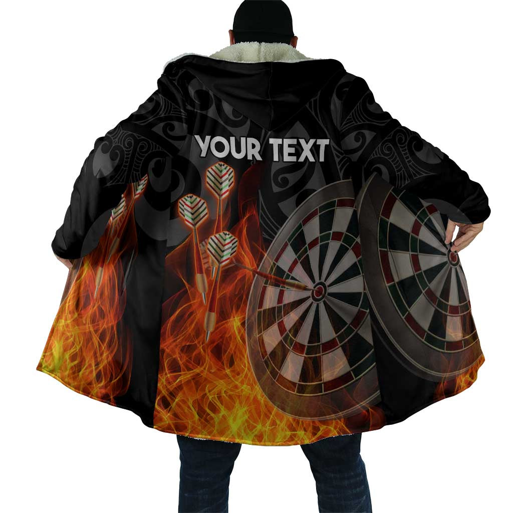 Personalised Aotearoa Darts Cloak Maori Koru Flaming Dartboard - Polynesian Pride