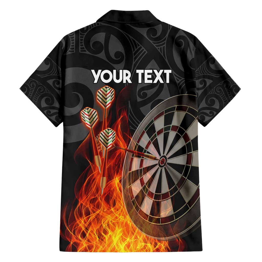 Personalised Aotearoa Darts Family Matching Tank Maxi Dress and Hawaiian Shirt Maori Koru Flaming Dartboard